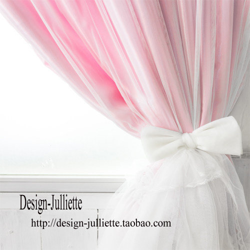 Curtain Yarn Curtain Finished Shade Bedroom Flat Window Floor Window Princess Windy Window Pink Dream Cozy Korean Style