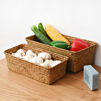 Kitchen vegetable basket straw storage box desktop basket
