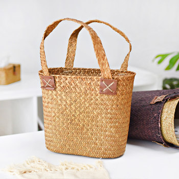 Seaweed storage basket bamboo weaving flower basket storage basket vegetable basket decoration picnic bag sorting basket flower shop bamboo basket