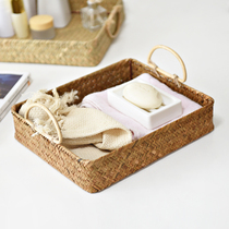 Rattan collection containing pan water fruit basket straw woven new Chinese containing basket containing box day-style pallet miscellaneous household containing basket