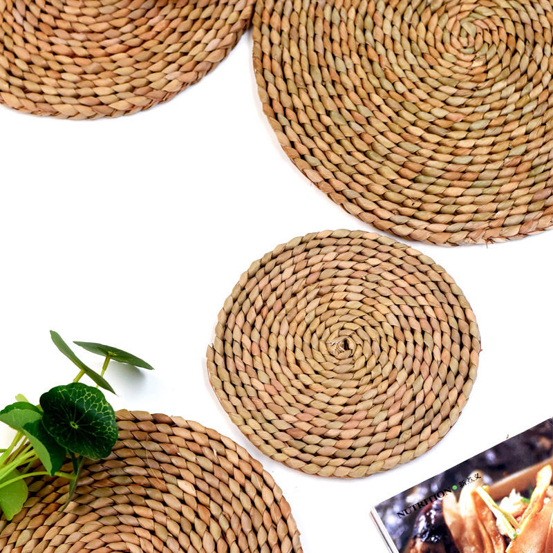 Straw coaster round insulation mat tableware mat tea ceremony hotel rattan pot mat dish mat placemat thickened pot mat