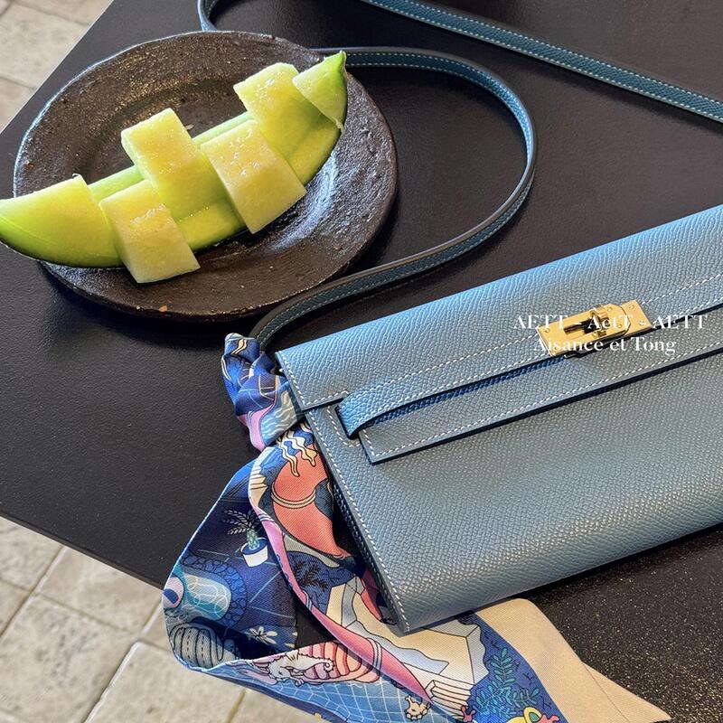 Aettong｜High-End Epsom Leather * Kelly Togo Crossbody Wallet, Fortune Bag, Wax Thread + Stainless Steel
