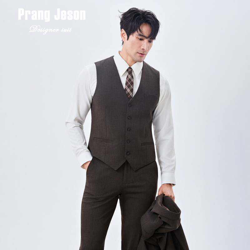 Haute Couture 2026 Autumn Old Money Style Wool Tencel Suit Vest Men's Business Workwear Wedding Groom Groomsman Outfit Haute Couture 2026 Autumn Old Money Style Wool Tencel Suit Vest Men's Business Workwear Wedding Groom Groomsman Outfit