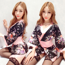 Sexy sexy lingerie Japanese kimono show open file free pajamas blood drops tease transparent passion suit women