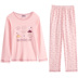 Bộ đồ ngủ cotton dài tay 2018 tiêu chuẩn Mỹ mới phù hợp với nữ hoạt hình có thể mặc bên ngoài cotton có thể mặc dịch vụ tại nhà đồ bộ quần ống rộng Bên ngoài ăn mặc
