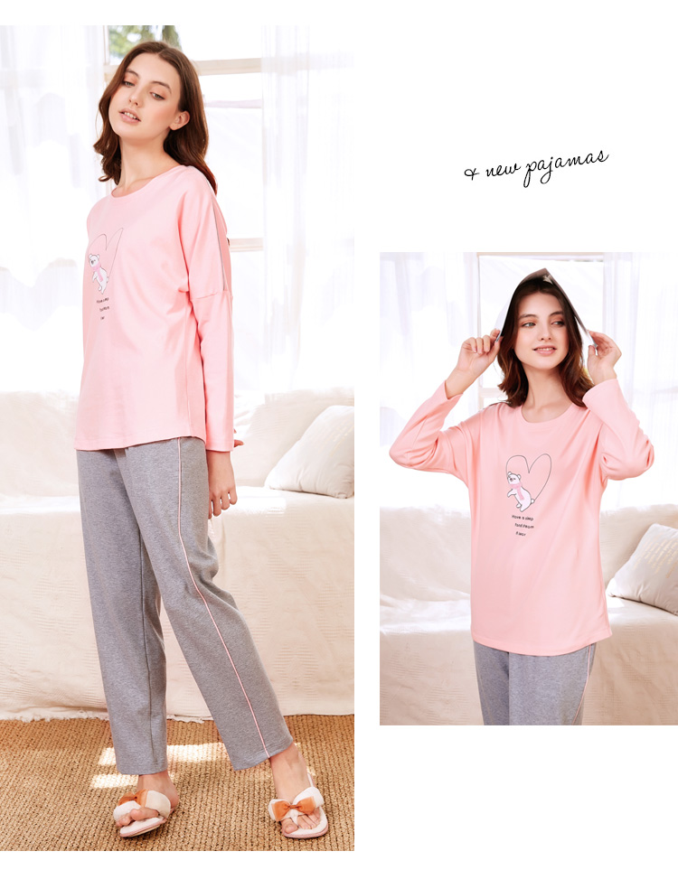 American tiêu chuẩn mùa thu mới dài tay cotton phù hợp với đồ cotton nữ ngọt ngào đơn giản có thể mặc thư phục vụ mùa xuân nội y cao cấp
