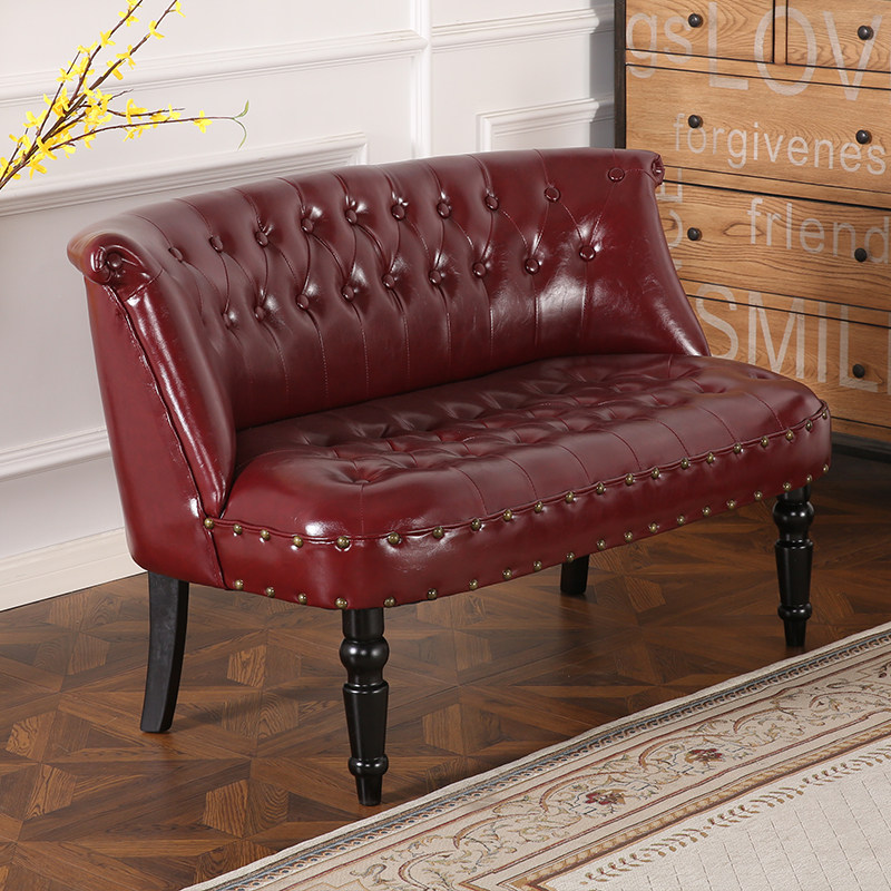 European vintage pu - skin double triple clothing shop bar cafe casual American sofa in a cafe