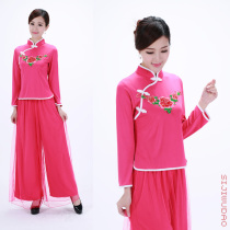 New Seedlings Song Qipao Square Rice Seedlings Songs Costumes Folk Modern Dance Performances Costumes for womens costumes