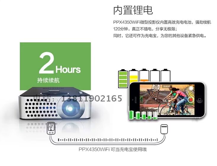 Philips PPX4350 micro máy chiếu led máy chiếu gia đình HD wifi điện thoại di động không dây với màn hình - Máy chiếu