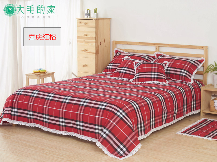 Cao cấp cotton kẻ sọc cũ vải thô cotton mùa hè nhỏ tươi ren lá sen giường váy giường bìa mảnh duy nhất có thể được tùy chỉnh