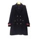 Handsome brochure armband double-breasted woolen coat women's metal buckle mid-length woolen coat college style