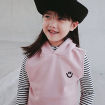 Doll love beauty Christmas New Year girl warm hooded cartoon foreign-style knitted pullover round neck vest