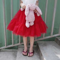 Doll Aimei New Customized Spring and Summer Women Small and Middle Children Princess Flower Red Pengpeng Skirt