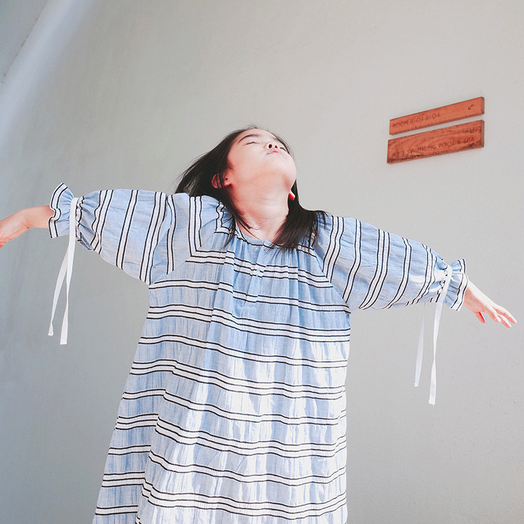 Dolls love beauty, small, middle and big children, sweet bubble cotton dress