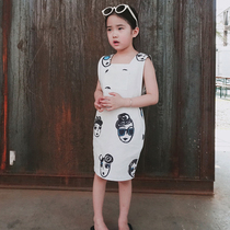 Doll Aimei New Customized Spring Summer and Autumn Large Small and Medium Girls Strings Cartoon Print Dress