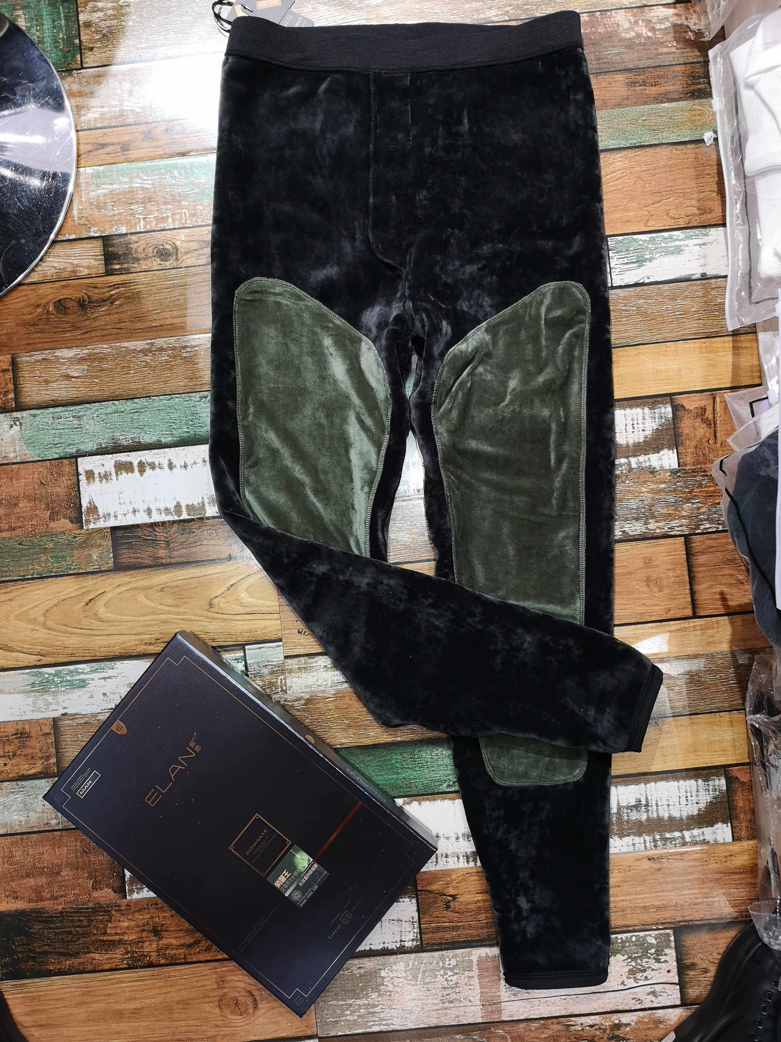 Yilang 7016 autumn and winter warm one-piece pants men's plus velvet plus velvet ultra-thick cold-proof heat storage sanitary pants cotton pants men's beauty