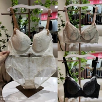Ultra-thin upright cotton underwear without sponge soft steel ring BC cup bra big chest show small women gather bra inch Yan S018