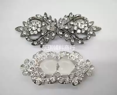 Clothing Women's fur coat buttons Metal diamond-set small suit buttons Pair buttons Rhinestone buckle