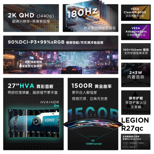 Lenovo, игровой ЖК-дисплей, 27, 27 дюймов, 180гц