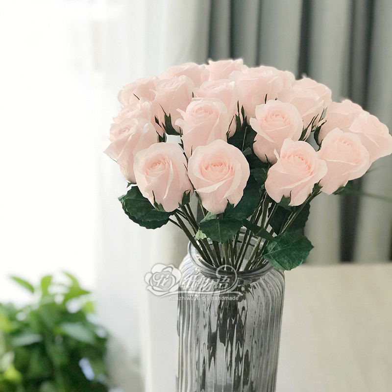 Import wrinkled paper rose paper art DIY paper flower handmade material package pleated paper lover gift 20 flower set