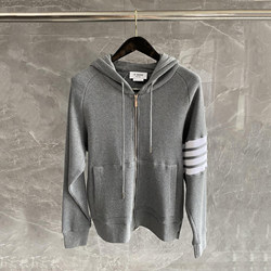 High quality tb waffle Outwear zip hoodie men and women Sweatshirt Suit four bar Fall and winter TB BROVVNE