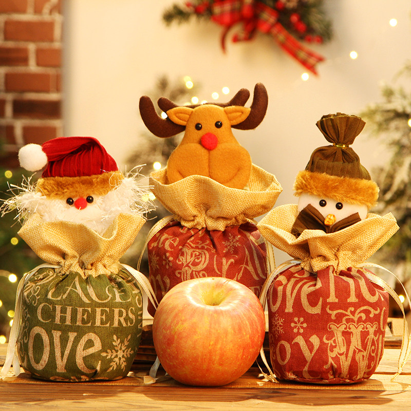 Christmas gift bag Christmas Eve Apple's packaging box Handbags Candy Bag Nursery small gift bags accompanied by a hand salute
