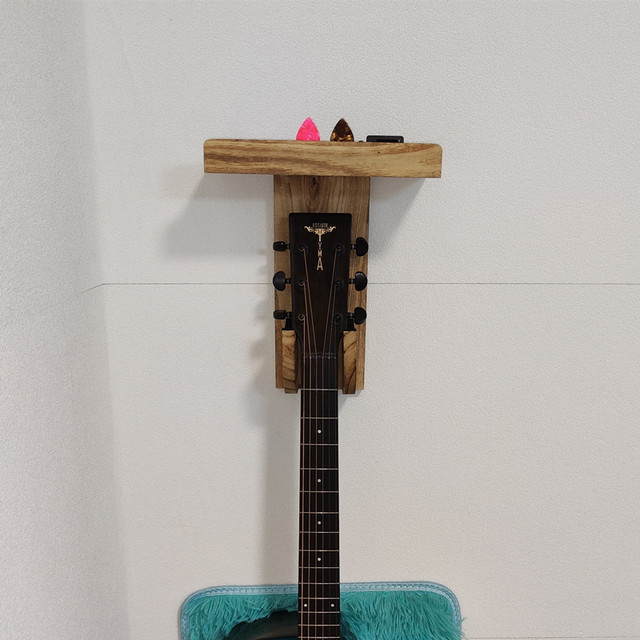 No punching hole hanger guitar hanger solid wood pick storage ukulele hanging wall rack storage rack guitar stand customization