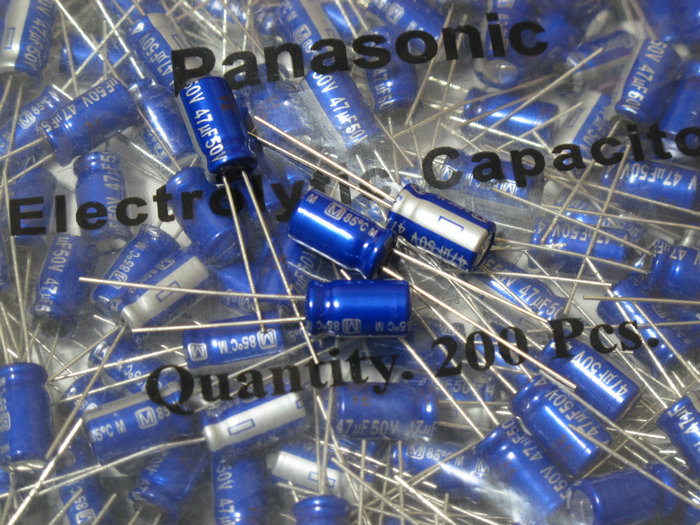 Imported AM 35V 50V 47UF blue shell silver word fever electrolytic capacitor Panasonic Panasonic