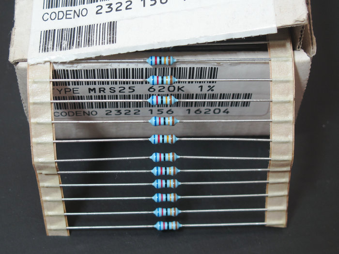 10-price VISHAY-BC MRS25 620K resistance 1% copper foot metal film Czech production