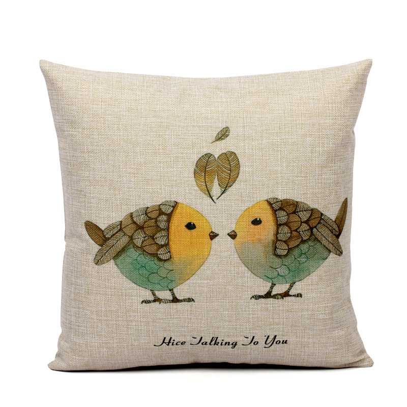 Biwing bird lovers newlyweds Cotton Twist Pillow Sofa Cushions Close By Bag Bedside Guard Against Coffee Shop Square Pillow
