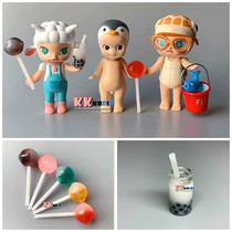 Molly Molly doll with accessories photo props Handheld mini lollipop Beach bucket Pearl milk tea