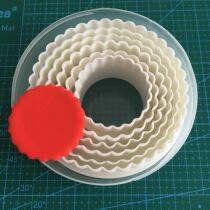 Ultra-light clay round wave base dual-use lace mold Biscuit fruit cutting mold Baking diy accessories 6-piece set