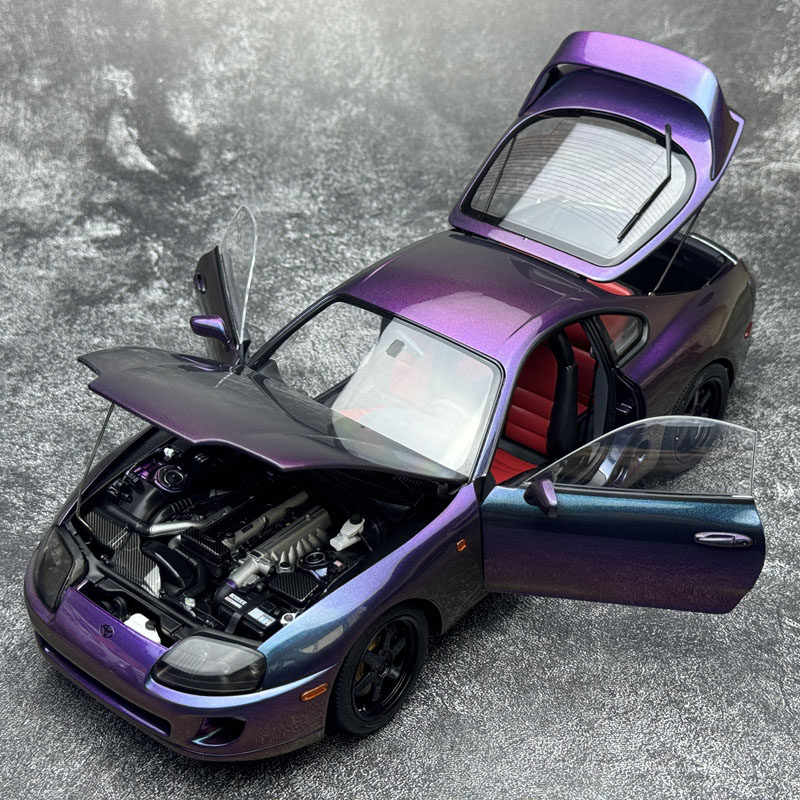 1/18 Whelart Toyota Supra A80 Purple Diecast Model Car Gifts For
