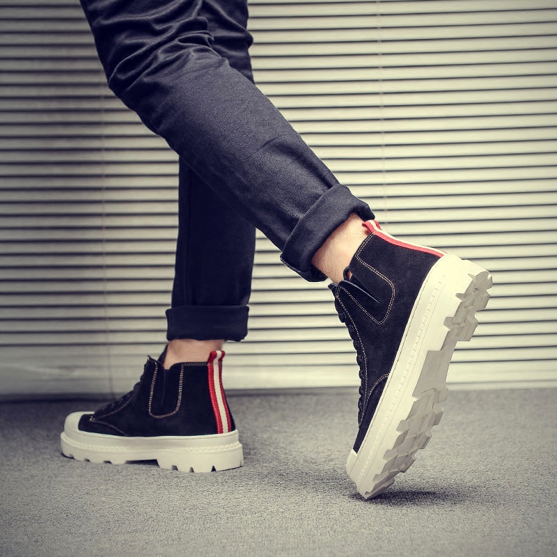 Autumn men's Martin boots men's high-top men's shoes trendy brand high-top shoes genuine leather British all-match inner increase high-top sneakers