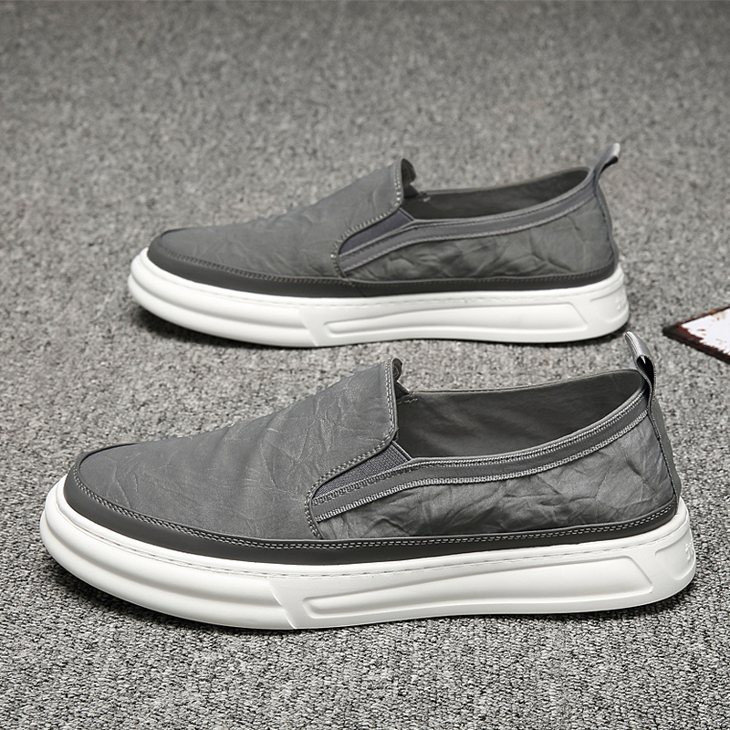 Bean Bean Shoes 2022 New Men's Shoes Summer Lefu Shoes Inlen Ice Silk Cloth Shoes A Foot Pedal Casual Board Shoes