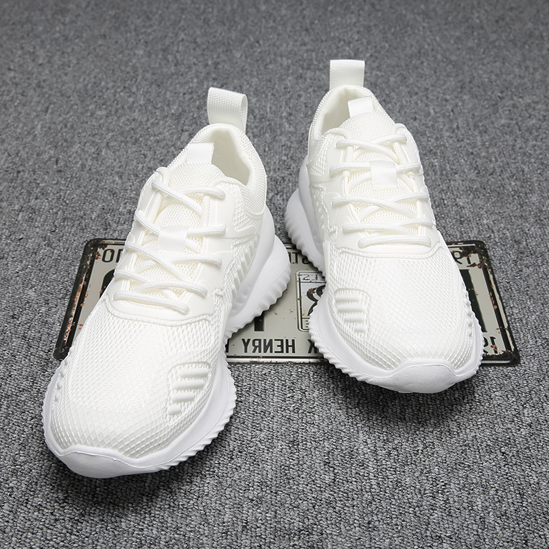 2022 New White Sneakers Summer Breathable Mesh Surface Tidal Shoe Thin 100 hitch small white shoes heightening men's net shoes