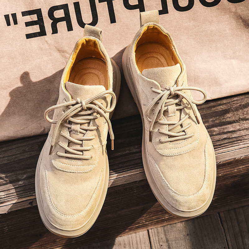 Men's shoes Summer 2022 New wave Men's casual leather shoes Inn breathable 100 hitch anti-velvet leather low-help uplift tooling shoes