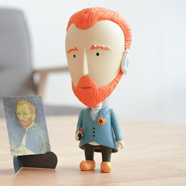  Artist doll hand-made Van Gogh Da Vinci Monet computer desk desk Bookshelf decoration doll American genuine