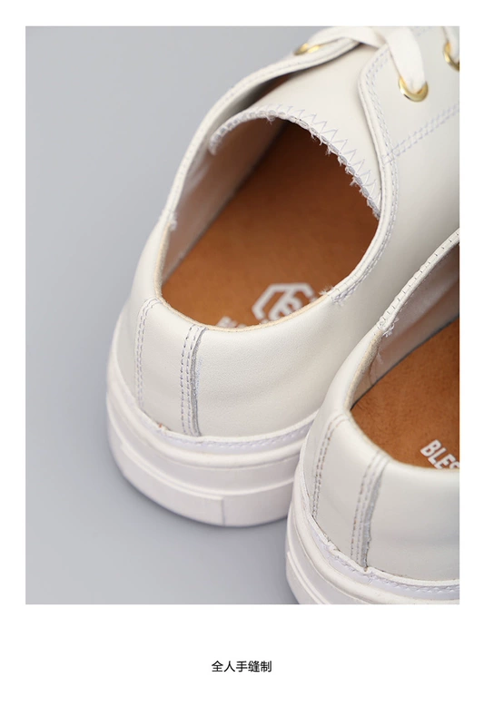 BLESS SHOE PURE da bê cổ điển màu trắng tinh khiết băng thấp đôi giày thông thường - Giày thấp