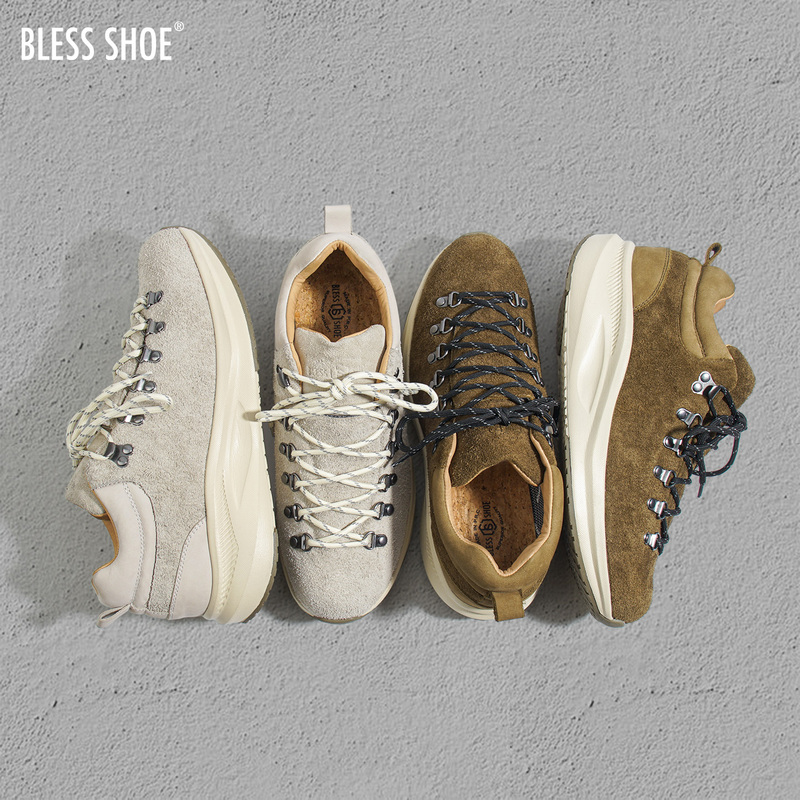 Bless Shoe Mountain Lite Low-Top Outdoor Water-Repellent Leather Hiking Shoes Cushioning Hiking Shoes