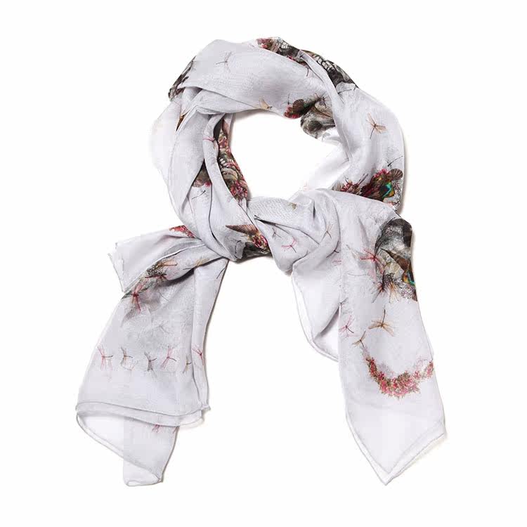(Spot) ALEXANDER MCQUEEM McQueen Skull Scarf Silk Square