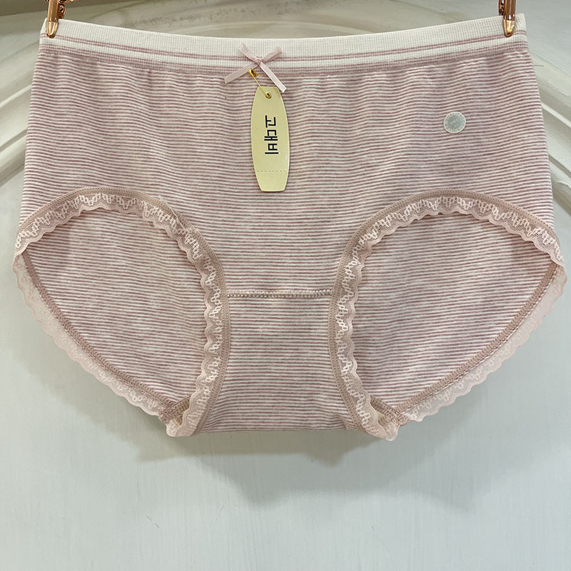 1 piece of Gufei striped small fresh modal soft bag hips comfortable shorts head mid-waist briefs for women