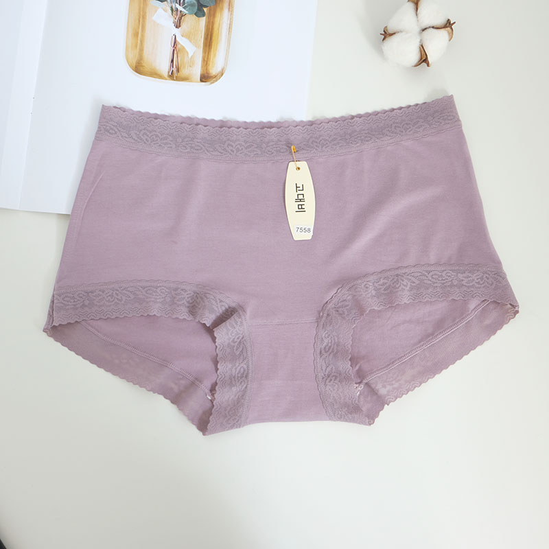 4 Gufei boxed lace soft Lenzing modal cotton crotch mid-waist briefs women's summer thin
