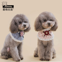 Love Mengs pet dog saliva towel and wind triangle scarf cat small and medium-sized dog Teddy Pomeranian VIP pet accessories