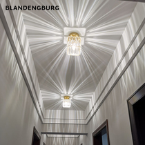 Nordic crystal aisle light Modern simple Brass entrance balcony corridor cloakroom Net red light luxury lamps