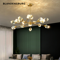 Platinum lamp fort Living room lamps Modern simple creative brass light luxury dining room crystal lighting net red bedroom chandelier