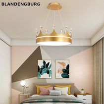 Bedroom crown Crystal chandelier Nordic ins girl Creative Cute Princess room light Childrens room light net red light