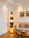 Zen-Inspired Stone Floor Lamp, Vintage Living Room Tv Cabinet Side Lamp, Light Luxury Minimalist Led American-Style Coffee Shop Floor Lamp