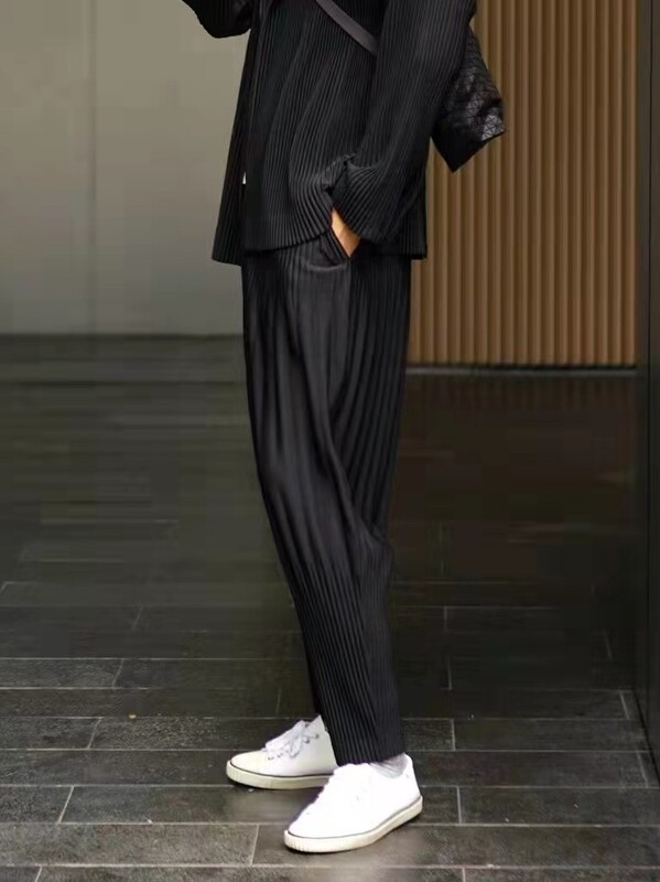 Japanese Original Fabric Pleated Carrot Pants Harem Pants Puff Pants Lantern Pants High-End Design Loose Casual