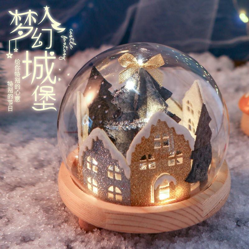 Creative gift handmade diy made micro landscape glass shade lamp ornament decorative non-woven material bag